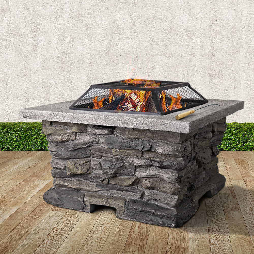 Fitzroy Stone Base Outdoor Patio Heater Fire Pit Table